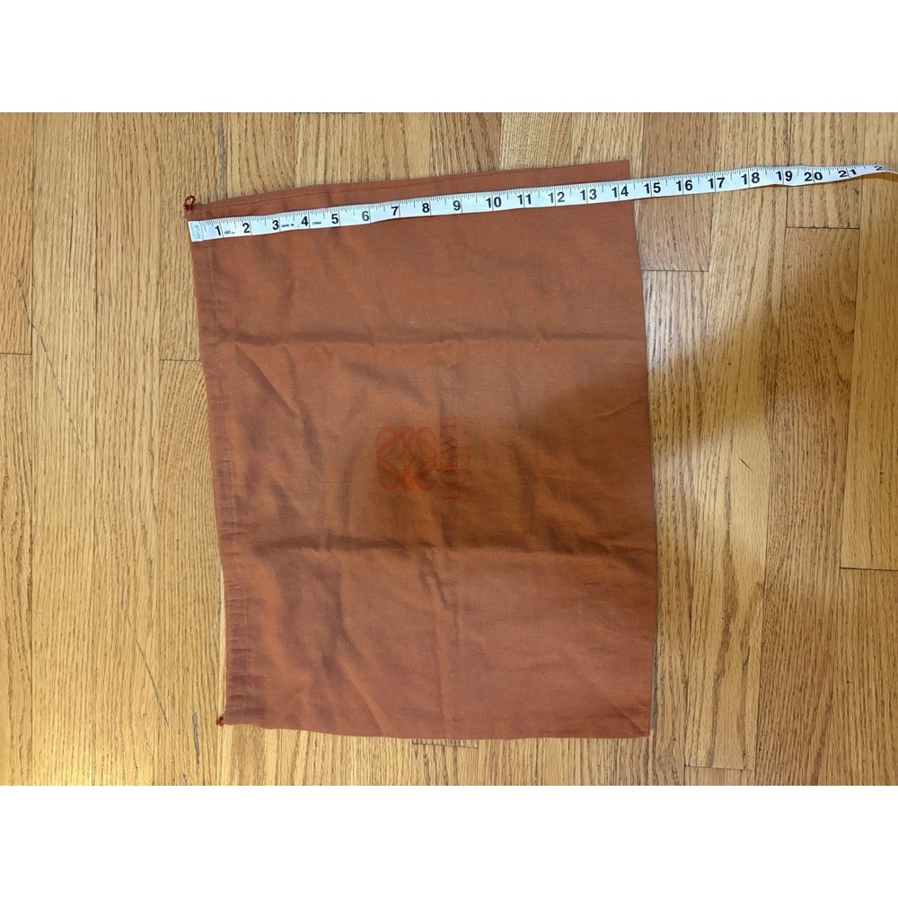 Loewe Rustic Orange Brown Dust Bag With Drawstring Purse Shoes 18.75 X 14.5 - Picture 3 of 4